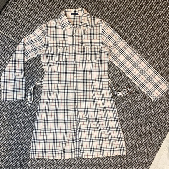 Burberry Nova Check BELTED Button Down Shirt Dress🔥NEW🔥Womens SM/Youth XL (12) - Picture 3 of 17